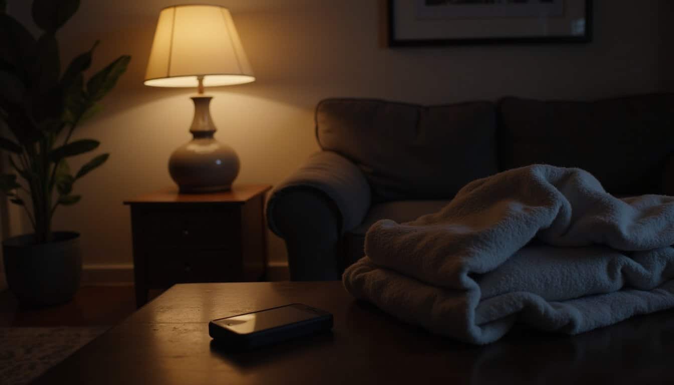 A cell phone resting on a table